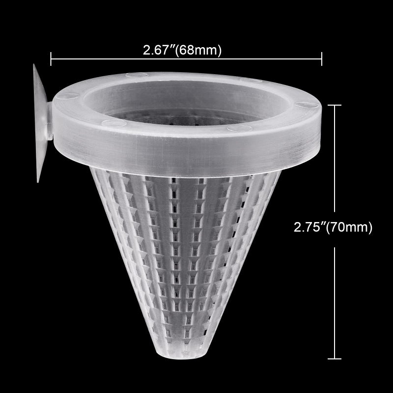 WEAVERBIRD 4PCS Aquarium Nematode Feeder, Live Blood Worm Plastic Cone Cup Shape Basket Feeder for Feeding Fish with Suckers - Image 2